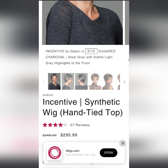 2 Wigs!! Carte Blanche And Incentive By Gabor Wigs! Both Color Sugared Charcoal! - Picture 2 of 16